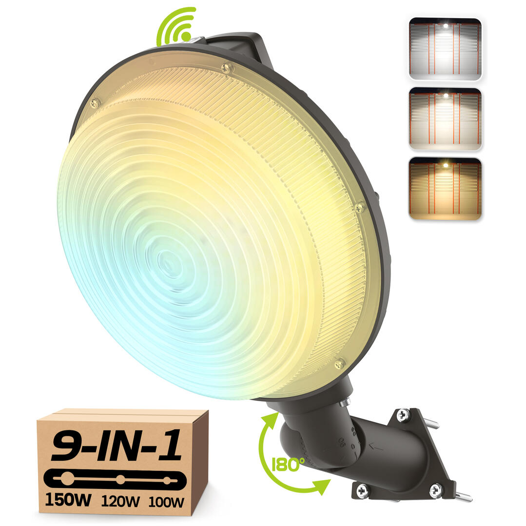 Outdoor Adjustable LED Barn Light-150W/120W/100W,3000K/4000K/5000K, Dusk to Dawn with Photocell, Security/Yard Light